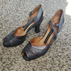 Elegant Black and Gray Women's Heels by Arika Nerguiz